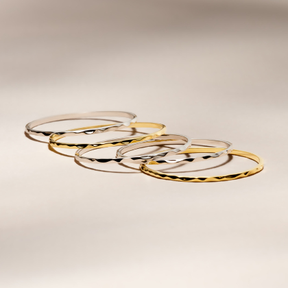 JAMES &ndash; Thin Hammered Ring Trio alternate image