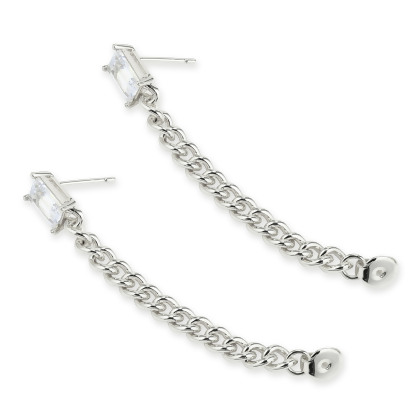 EMERSON &ndash; Emerald Cut Rope Loop Earrings alternate image