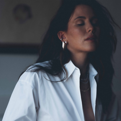 RUE &ndash; Pav&eacute; Rectangle Hoop Earrings alternate image