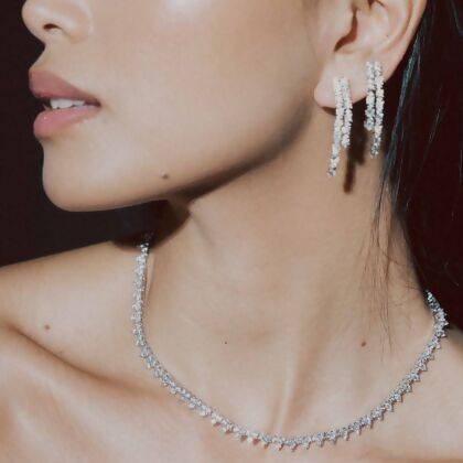 CHARLOTTE &ndash; Cluster Tennis Necklace alternate image