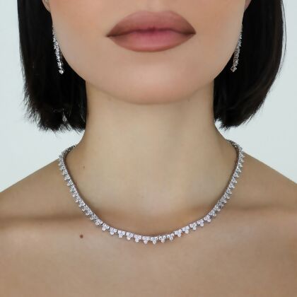 CHARLOTTE &ndash; Cluster Tennis Necklace alternate image