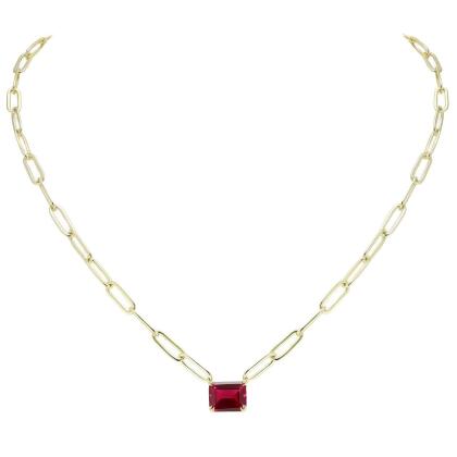 SCARLETT - Petite Solitaire Paperclip Necklace 