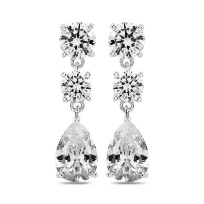 CLARA - Three Stone Drop Earring 