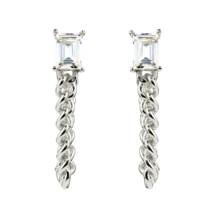 EMERSON &ndash; Emerald Cut Rope Loop Earrings alternate image