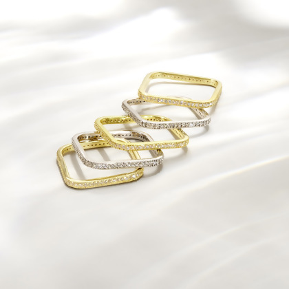 HARLOW &ndash; Pave Square Ring (SPECIAL) alternate image