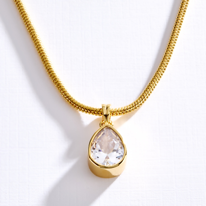 GEORGINA - Bezel Set Pear Necklace alternate image