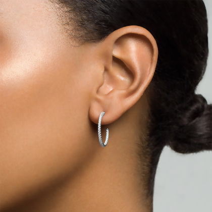 SOPHIE - Pave CZ Hoop Earrings alternate image