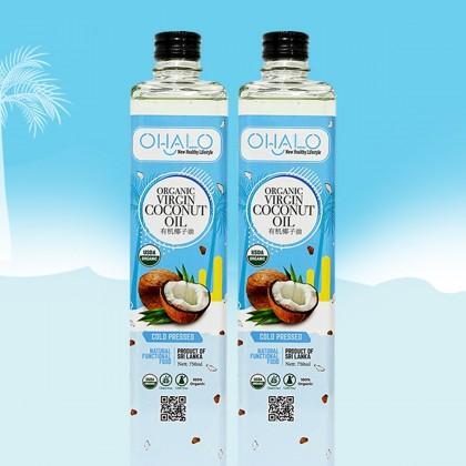 [TWIN PACK] OHALO ORGANIC VIRGIN COCONUT OIL 有机椰子油 (750MLx2) 