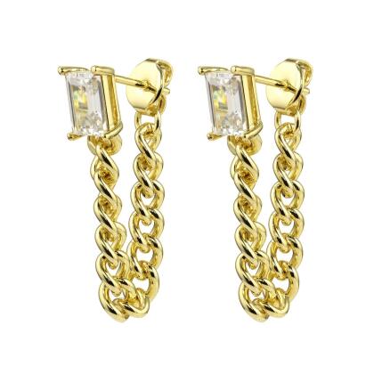 EMERSON – Emerald Cut Rope Loop Earrings