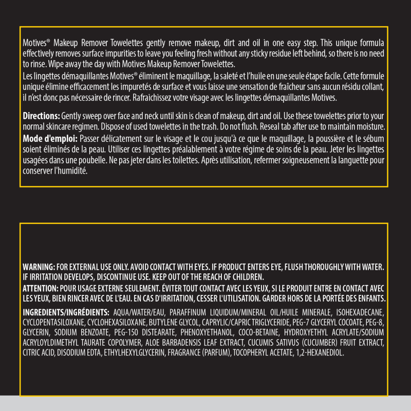 Motives&trade; Makeup Remover Towelettes