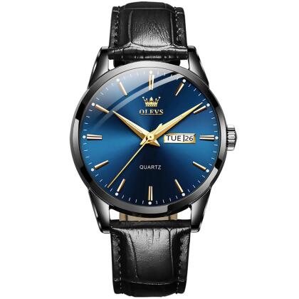 Olevs Classic Leather 39 Blue and Black 