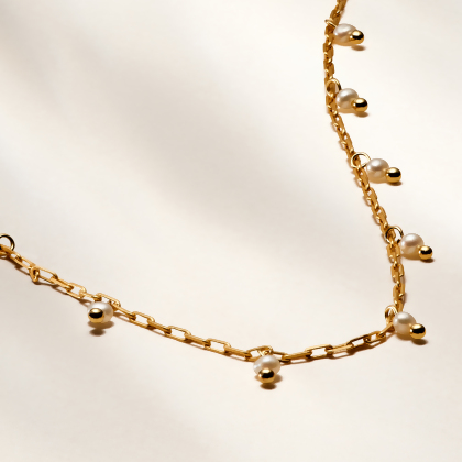 ELLIS &ndash; Micro Pearl Link Chain alternate image