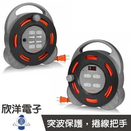 ※ 欣洋電子 ※ 群加 最新安規 2P 4開4插工業用輪座延長線(TX44F100).(TX4AF100) 10M/10米/動力線/室內外/露營/工地 