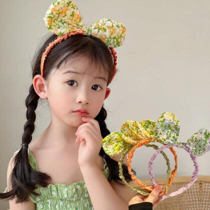 兒童可愛蝴蝶結發箍女童韓版束發頭箍小女孩公主頭飾發卡寶寶頭扣 