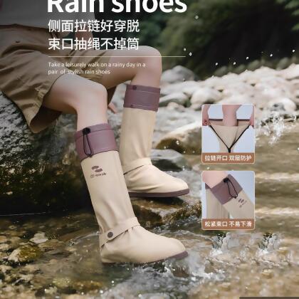 徒步雨鞋套騎車耐磨加厚騎行學生登山腳套防水男女防滑高筒pvc 