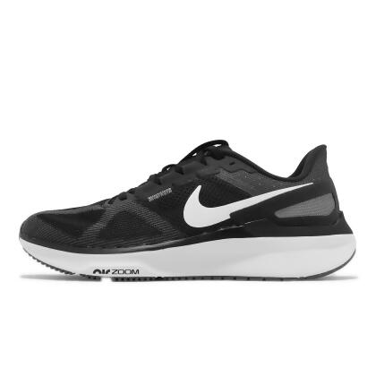 Nike 慢跑鞋 Air Zoom Structure 25 男鞋 黑 白 氣墊 支撐 穩定 路跑 運動鞋 