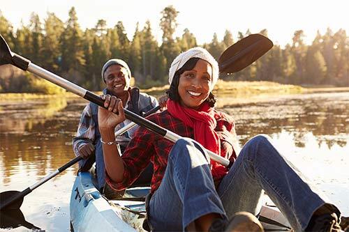 Couple kayaking 